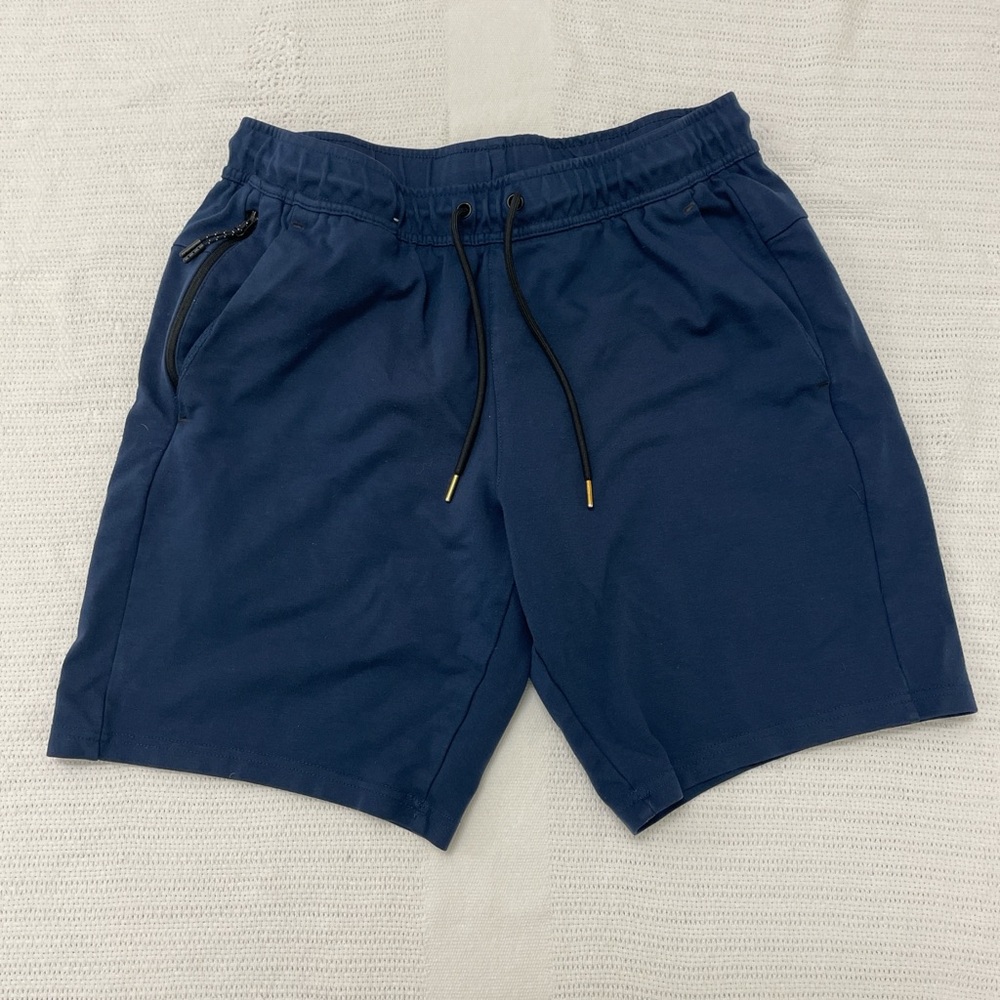 Men's Navy Blue Athletic Shorts with Drawstring. Size M